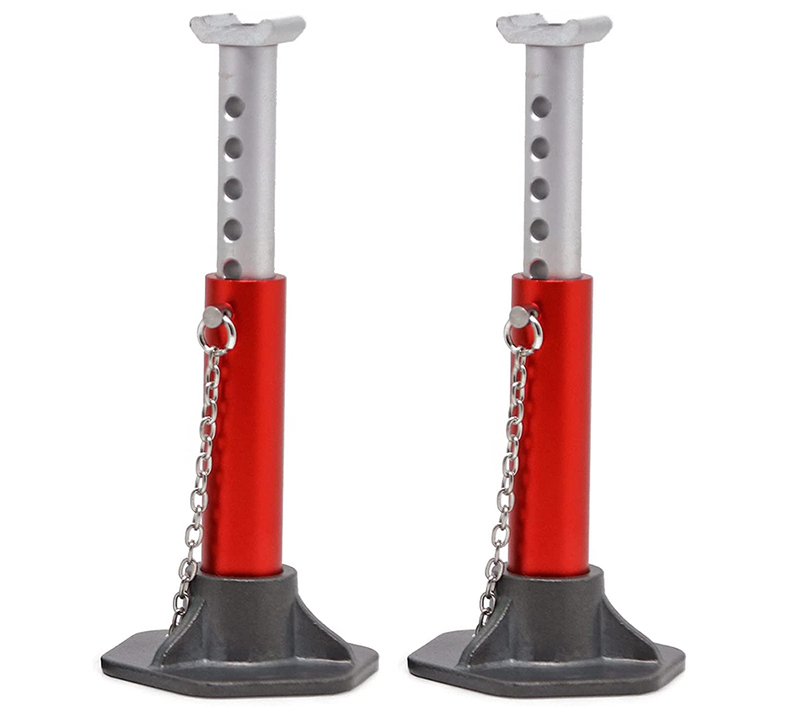 C30979RED Adjustable Heights 61-88mm Model Jack Stands (2) for 1/10 Scale - Image 1