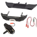 Alloy F&R Bumper + LED w/ Winch & 3rd Ch. Controller for SCX-10 Trail Crawler