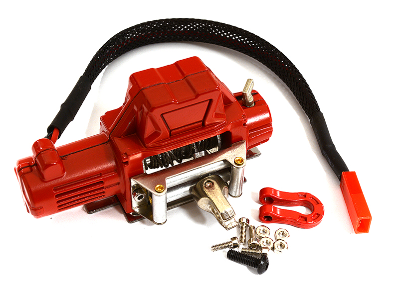C31004RED Realistic Heavy-Duty High Torque Winch for 1/10 Scale Trail Crawler - Image 1