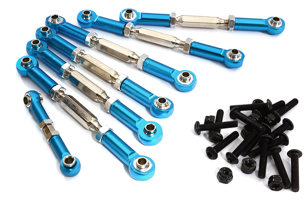 C31010LIGHTBLUE Turnbuckle Set (7) 73mm, 38mm for 1/10 Traxxas Slash 2WD 2742 3644 3745 - Image 1