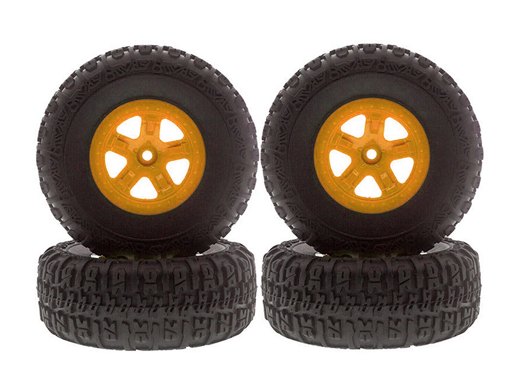 C31011ORANGE Composite Short Course 2.2/3.0 Size Wheel & Tire (4) (O.D.=119mm) - Image 1