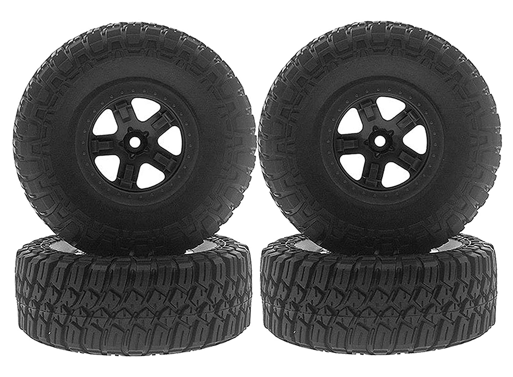 C31012BLACK Composite Short Course 2.2/3.0 Size Wheel & Tire (4) (O.D.=120mm) - Image 1