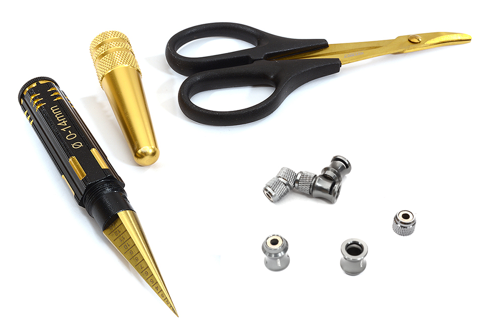 C31019GUN Universal Plastic R/C Body Mounting Hole, Cut & Trim Tool Kit - Gunmetal - Image 1