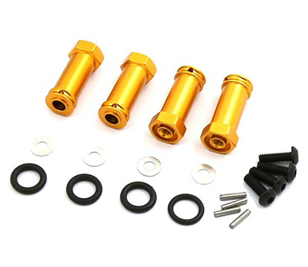 C31025GOLD Alloy 12mm Hex Wheel Hub +30mm (4) for 1/10 Slash 4X4 & Stampede 4X4 - Image 1