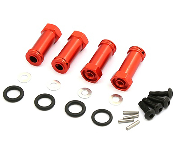 C31025RED Alloy 12mm Hex Wheel Hub +30mm (4) for 1/10 Slash 4X4 & Stampede 4X4 - Image 1