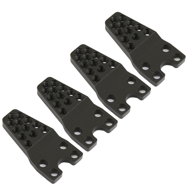 C31027BLACK Alloy Adjustable Shock Mount Plate (4) for Axial 1/10 SCX-10 & D90 Crawler - Image 1