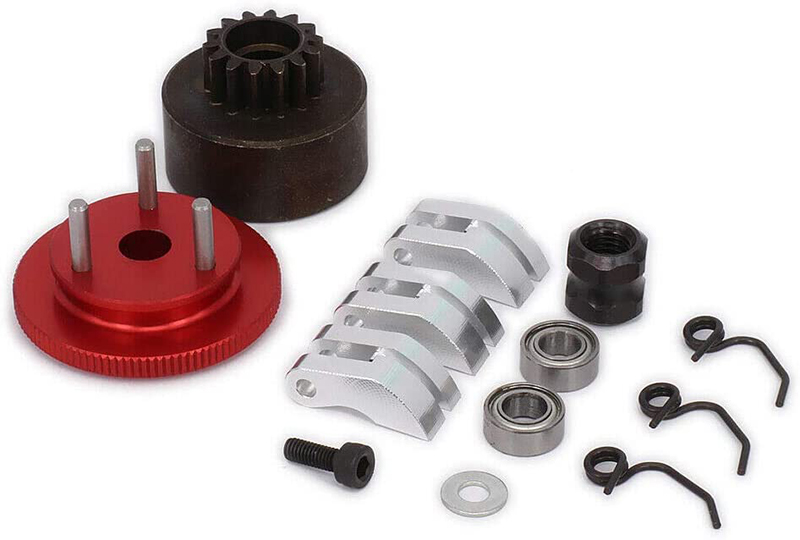 C31030REDSILVER 1/8 Nitro Flywheel, Clutch & 14T Clutch Bell Set for 21-28 Size Engine - Image 1