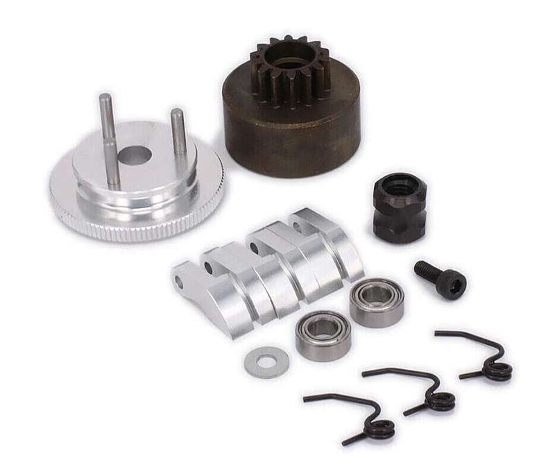 C31030SILVER 1/8 Nitro Flywheel, Clutch & 14T Clutch Bell Set for 21-28 Size Engine - Image 1