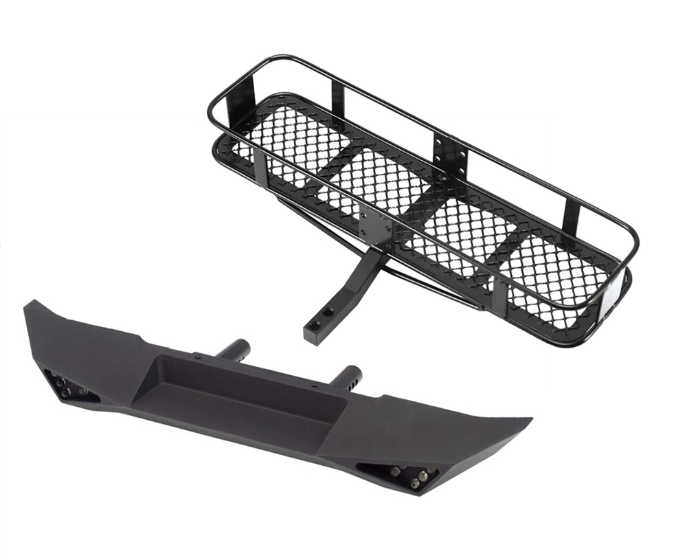 C31056 Realistic 1/10 Rear Bumper w/ LED & Luggage Rack for TRX-4 & SCX-10 (43mm) - Image 1