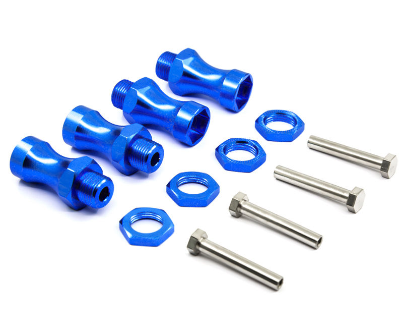 C31085BLUE 12-to-17mm Conversion Alloy Hex Wheel (4) Hub +25mm Offset for 1/10 Scale RC - Image 1