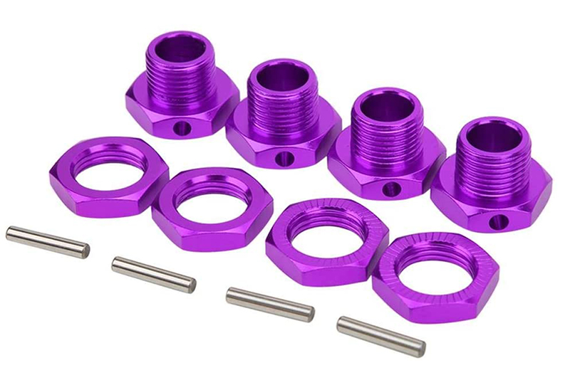 C31088PURPLE Alloy 17mm Hex Wheel (4) Hub for 1/8 Scale RC Buggy - Image 1