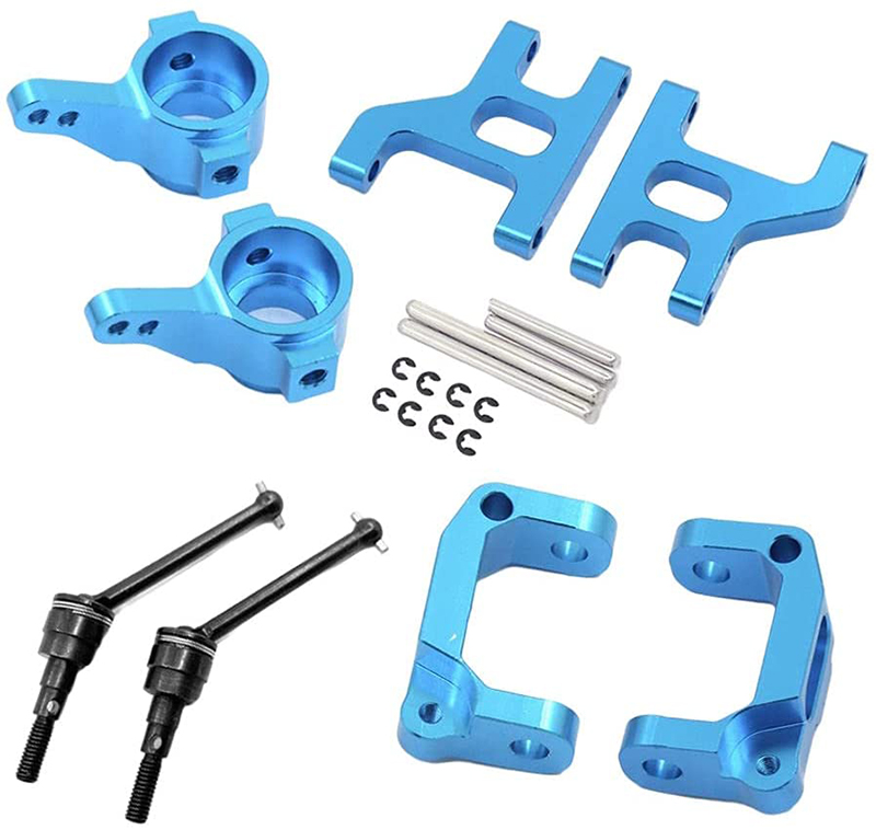 C31089BLUE Alloy Steering & Castor Blocks, Arms & Drive Shafts for Tamiya Off-Road CC01 - Image 1