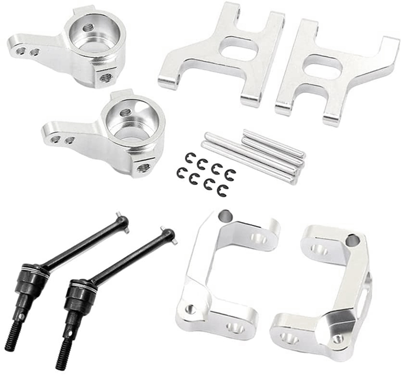 C31089SILVER Alloy Steering & Castor Blocks, Arms & Drive Shafts for Tamiya Off-Road CC01 - Image 1