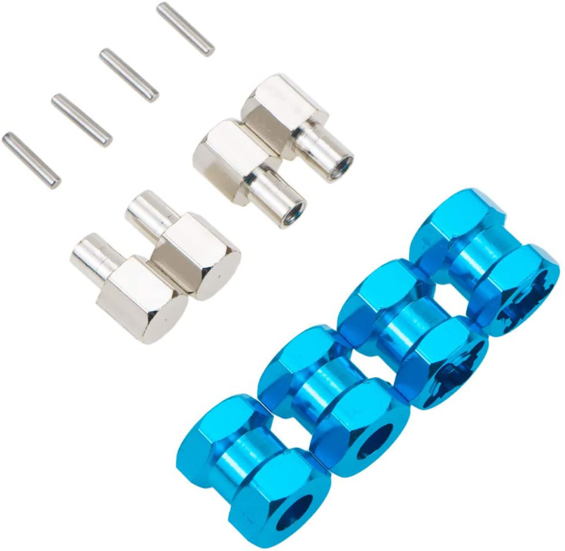 C31094BLUE 12mm Hex Wheel (4) Hub 15mm Thick for 1/10 Scale Truck & Buggy - Image 1
