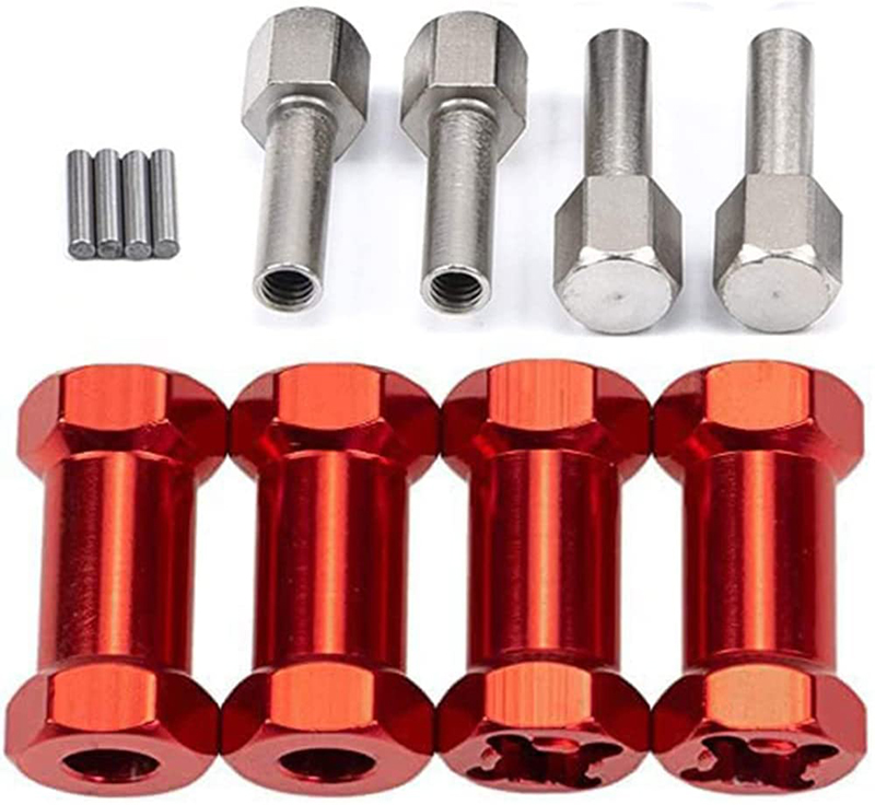 C31096RED 12mm Hex Wheel (4) Hub 25mm Thick for 1/10 Scale Truck & Buggy - Image 1