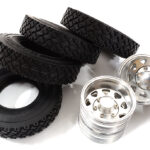Machined Alloy Rear Dually Wheels & Tires for Tamiya 1/14 Scale Truck