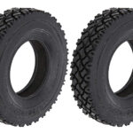All Terrain 88mm Rubber Tires in Black for 1/14 Scale Tractor Truck (2pcs)
