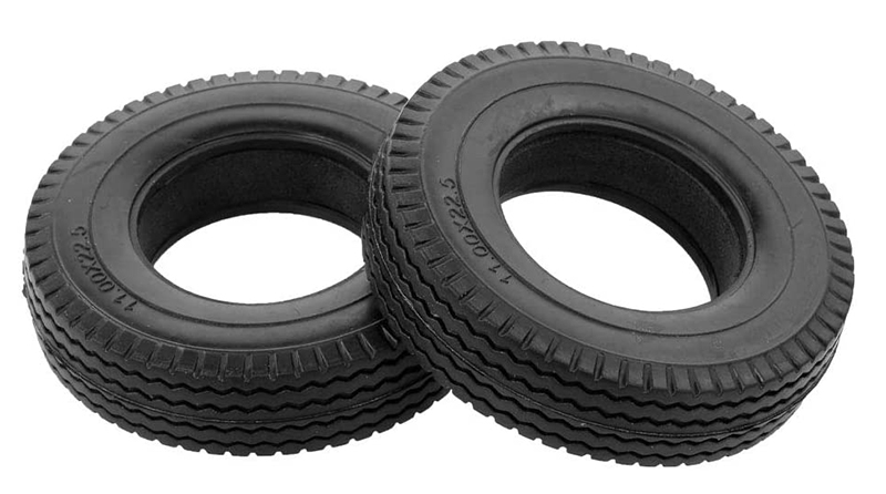 C31136 All Terrain Rubber 85mm Tire (2) for Tamiya 1/14 Tractor Truck W=21mm - Image 1