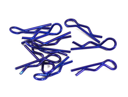 Color Bent-Up Body Clips (10) for 1/10 RC Cars & Trucks (LxW=25x7mm)