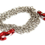Realistic 1/10 Scale Metal Drag Chain w/ Tow Hooks for Off-Road Crawler