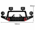 Realistic Front Alloy Bumper w/ LED for Traxxas TRX-4 w/ 43mm Mount - Image 2