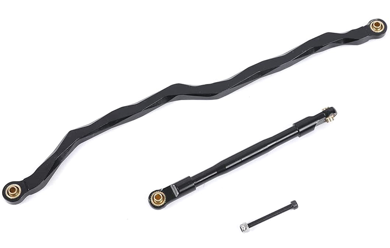 C31187BLACK Alloy Steering Linkage Set for Axial 1/10 RBX10 Ryft 4WD Rock Bouncer - Image 1