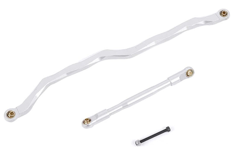 C31187SILVER Alloy Steering Linkage Set for Axial 1/10 RBX10 Ryft 4WD Rock Bouncer - Image 1