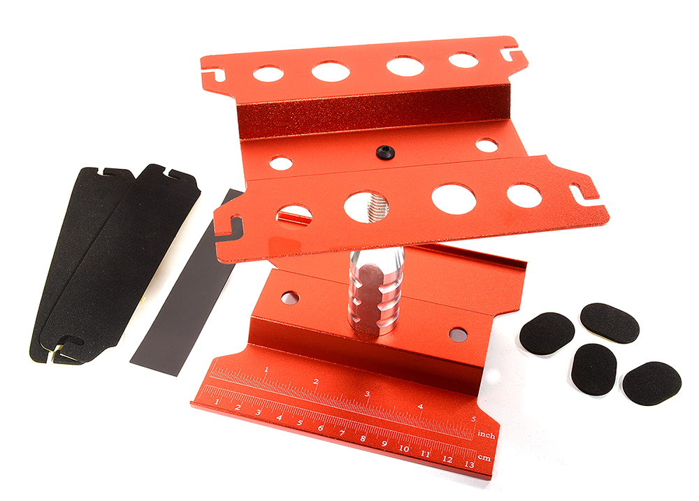 C31188RED Universal Car Stand Workstation for 1/10 & 1/8 Size (140x120x130mm) - Image 1