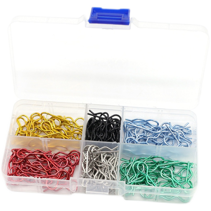 C31189 Assorted Bent-Up 1/10 Color Body Clips w/ Carrying Box - Image 1