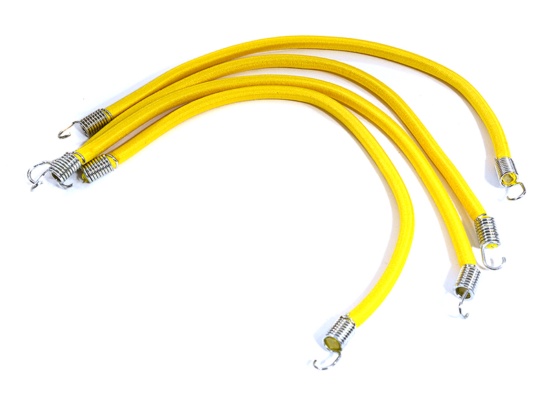 C31196YELLOW 1/10 Model Scale 3x200mm Bungee Elastic Cord Strap w/ Hooks for Off-Road Crawler - Image 1