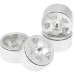 Silver Billet Machined Alloy Wheels for Axial 1/24 SCX24 Rock Crawler (Set of 4)