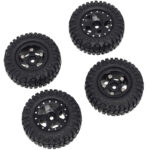 Alloy Machined Wheels (4) w/ Rubber Tires for Axial 1/24 SCX24 Rock Crawler