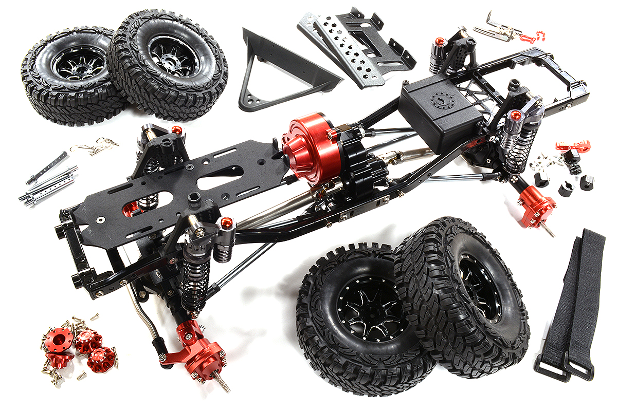 C31217BLACK Billet Machined 1/10 HCX10 Trail Roller 4WD Off-Road Scale Crawler Kit 313mm WB - Image 1