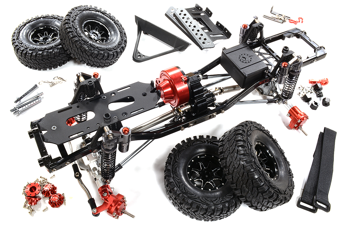 C31217SILVER Billet Machined 1/10 HCX10 Trail Roller 4WD Off-Road Scale Crawler Kit 313mm WB - Image 1