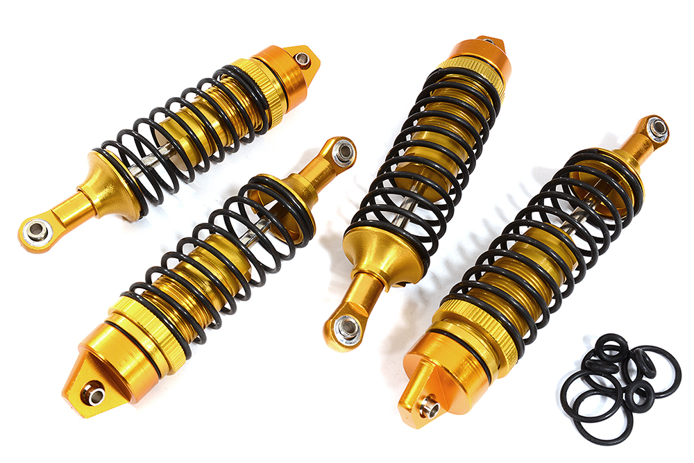 C31228GOLD Alloy Shock Set (4) for Traxxas 1/10 Slash 4X4 Off-Road - Image 1
