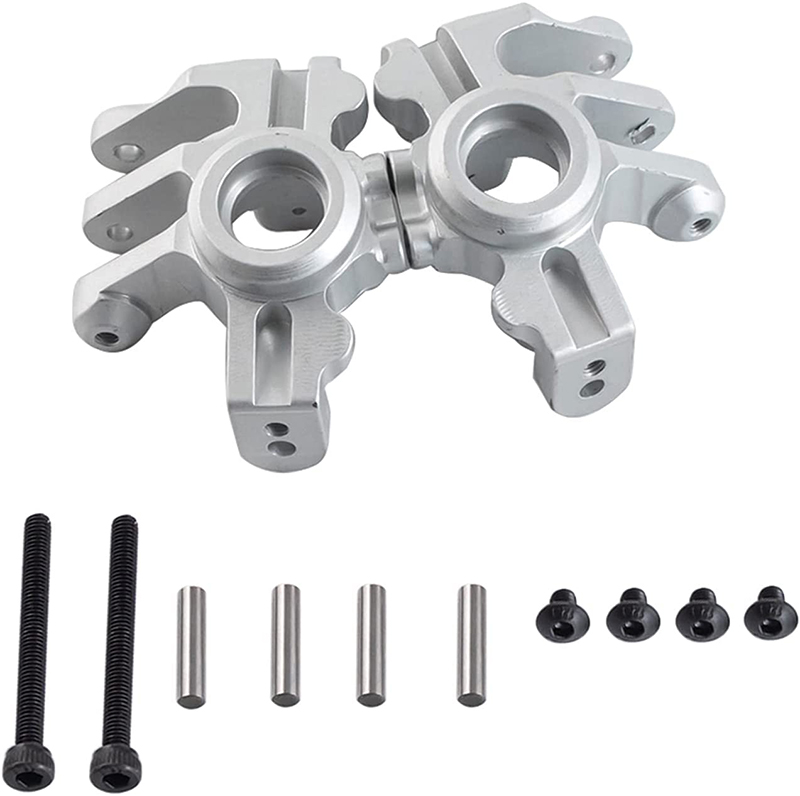 C31253SILVER Machined Alloy Steering Blocks for Axial 1/10 RBX10 Ryft 4WD Rock Bouncer - Image 1