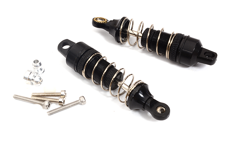 C31255BLACK Alloy Machined Front Shocks (2) for Losi 1/18 Mini-T 2.0 (L=52mm) - Image 1