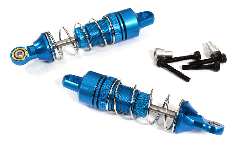 C31255BLUE Alloy Machined Front Shocks (2) for Losi 1/18 Mini-T 2.0 (L=52mm) - Image 1