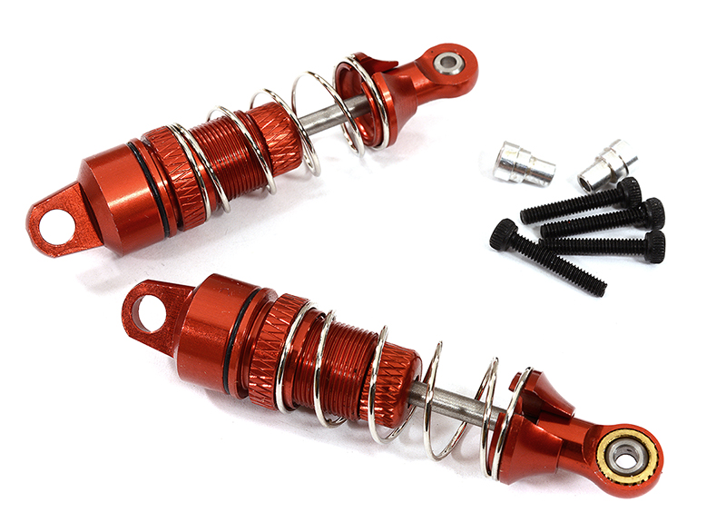 C31255RED Alloy Machined Front Shocks (2) for Losi 1/18 Mini-T 2.0 (L=52mm) - Image 1