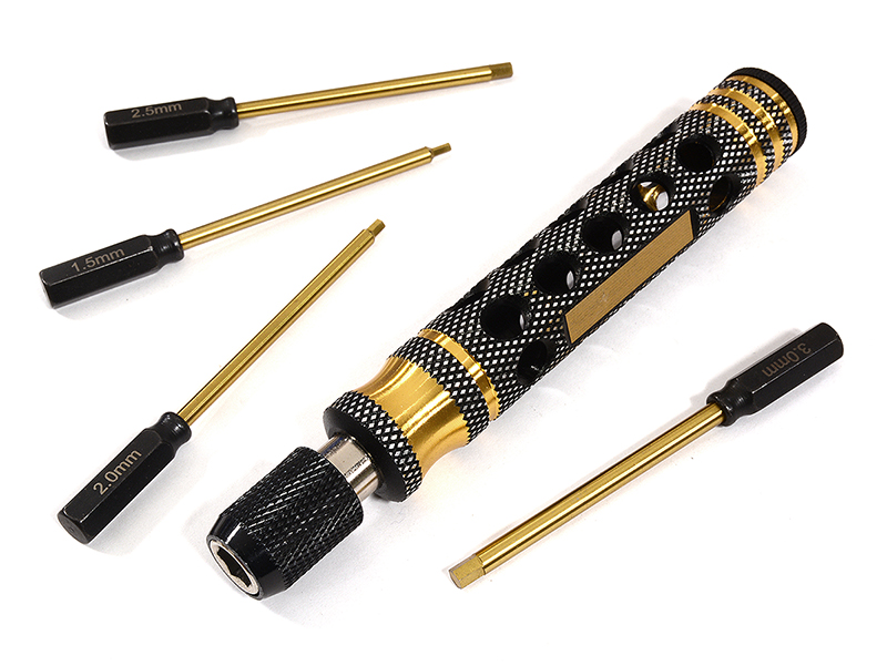 C31275 QuickPit 4 Sizes, Wrench w/ Allen Hex Tip Set (1.5, 2, 2.5 & 3mm) - Image 1