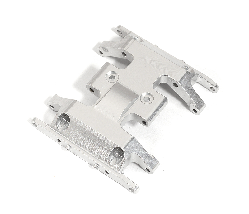 C31298SILVER Silver Billet Machined Center Gearbox Mounting Plate for Axial 1/24 SCX24 - Image 1