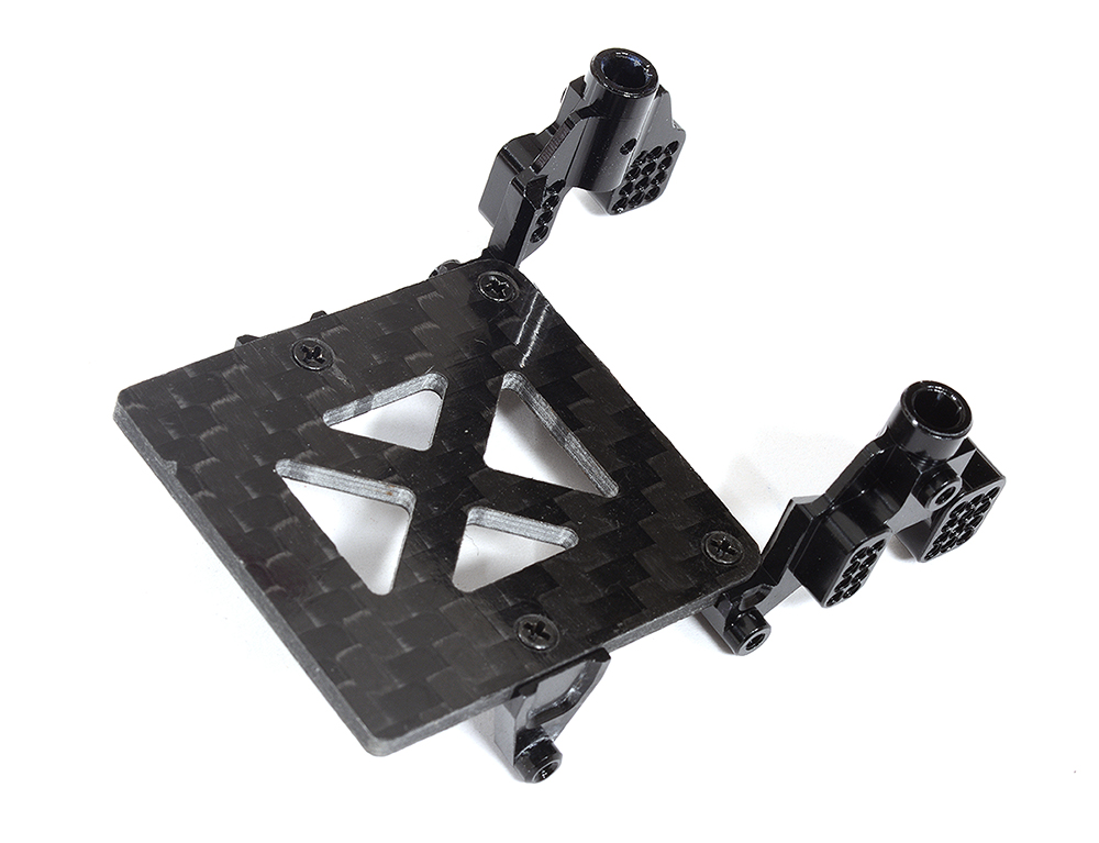C31307BLACK Billet Machined Front Shock Towers w/ Receiver Mount for Axial 1/24 SCX24 - Image 1