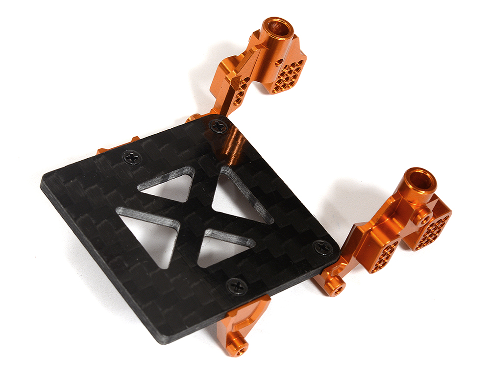 C31307ORANGE Billet Machined Front Shock Towers w/ Receiver Mount for Axial 1/24 SCX24 - Image 1