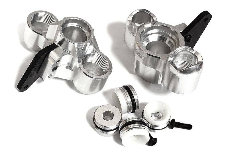 C31321SILVER Billet Machined Steering Knuckles for Arrma 1/8 Scale Kraton 6S BLX AR330505 - Image 1