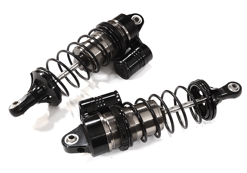 C31329GREY Grey Billet Machined Piggyback Rear Shocks for Losi 1/5 DBXL-E & 2.0 - Image 1