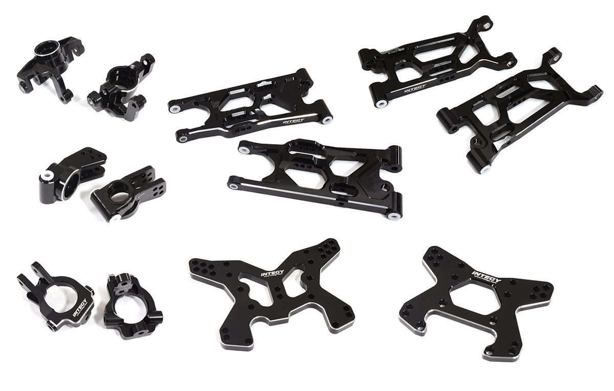C31332BLACK Billet Machined Alloy Suspension Set for Losi 1/10 Lasernut U4 4WD Brushless RTR - Image 1