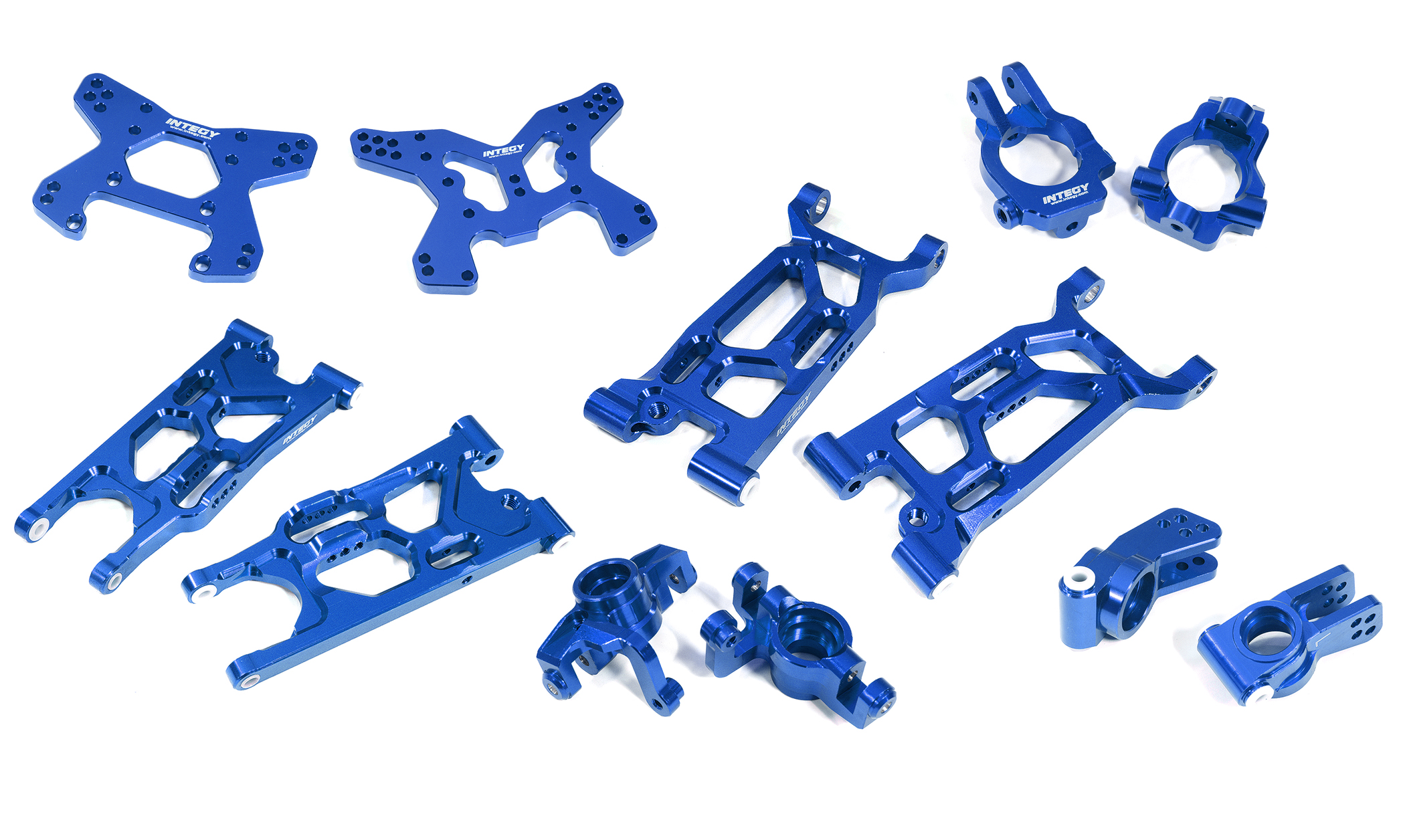 C31332BLUE Billet Machined Alloy Suspension Set for Losi 1/10 Lasernut U4 4WD Brushless RTR - Image 1