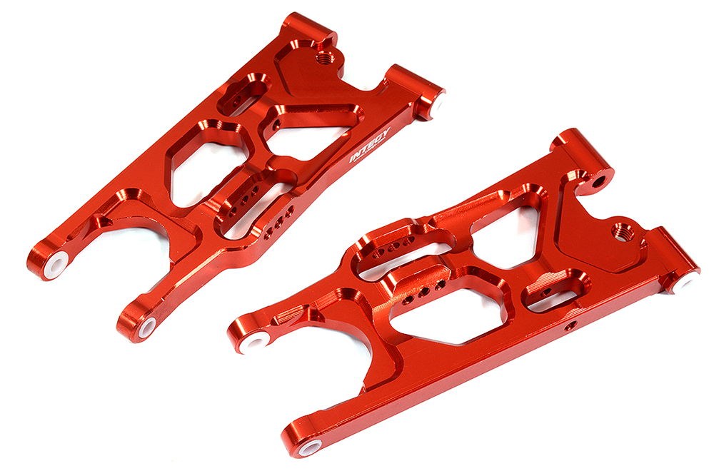C31333RED Billet Machined Rear Lower Arms for Losi 1/10 Lasernut U4 4WD Brushless RTR - Image 1
