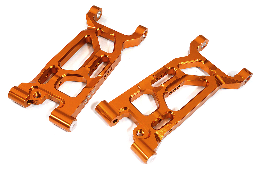 C31334ORANGE Billet Machined Front Lower Arms for Losi 1/10 Lasernut U4 4WD Brushless RTR - Image 1
