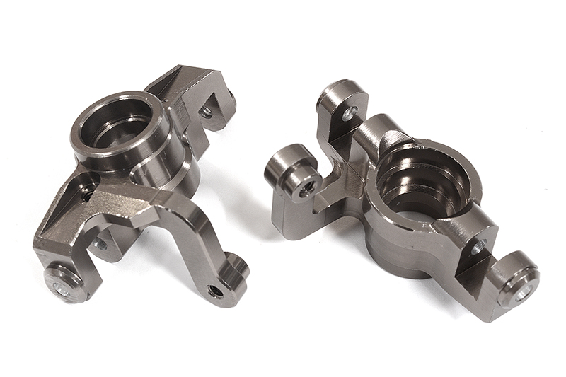 C31339GREY Billet Machined Steering Knuckles for Losi 1/10 Lasernut U4 4WD Brushless RTR - Image 1